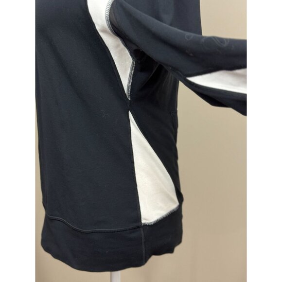 Lululemon Black White Half-Zip Pullover Womens Track Stretch Athletic Pockets - Picture 12 of 12